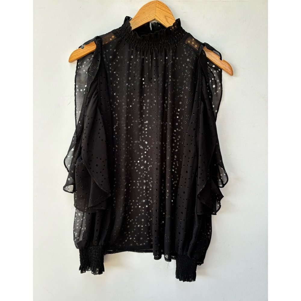 Maje Sheer Ruffled Shirt